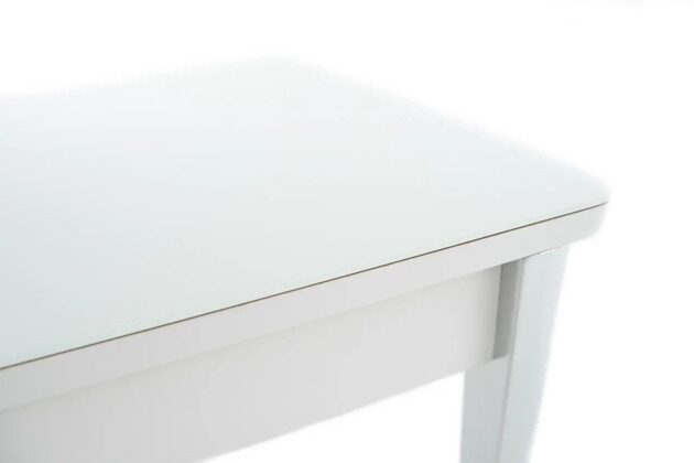 Стол "ГАМБУРГ" 110, стекло белое Opti /опоры металл белый